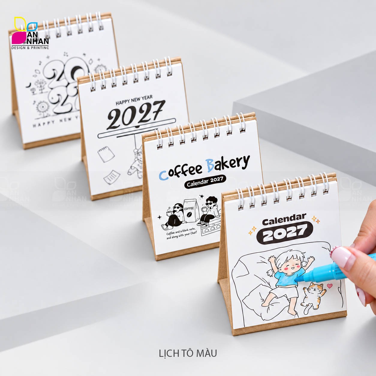 Lịch mini tự t&ocirc; m&agrave;u 2027